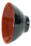 Pack Of 12 Modern Ridged Red Black Melamine Small 10oz Rice Miso Soup Bowls Set