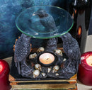 Ebros Skull Graveyard With Three Ravens Oil Warmer Statue Wax Tart Burner Aroma Scent