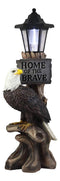 Ebros 'Home of The Brave' Patriotic Eagle Night Light Statue Solar LED Lantern