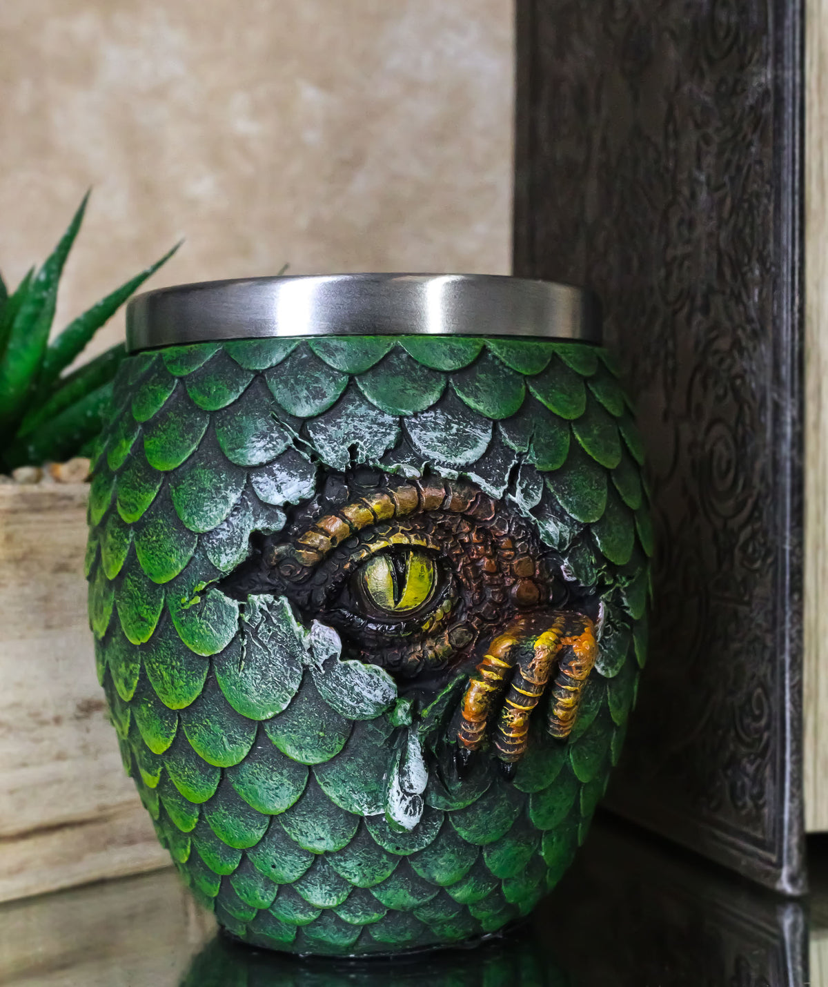 Green Khaleesi's Dragon Scale Egg With Hatching Wyrmling Small Cup Shot Glass