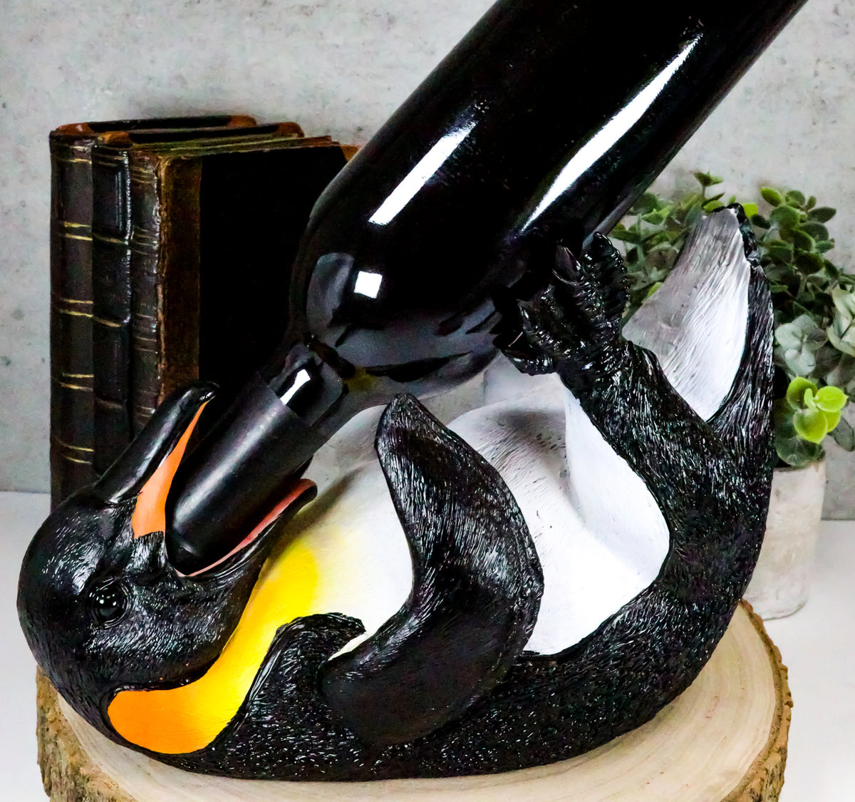 Ebros South Pole Emperor Penguin Wine Holder Birds Of Antarctica Kitchen Decor