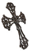 Cast Iron Rustic Southwest French Lily Fleur De Lis Scroll Art Wall Cross Decor