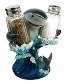 Ebros Ocean Apex Predator Great White Shark Salt And Pepper Shakers Holder Set