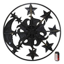 Large 33"W Aluminum Celestial Heavens Sun Moon And Stars Astrology Wall Decor