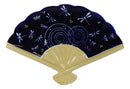 Set Of 4 Blue Ripple Dragonflies Oriental Fan Shaped Appetizer Sushi Plates