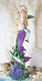 Ebros Large Nouveau Nautical Iris Tail Mermaid Swimming W/  Dolphins Statue 27"H