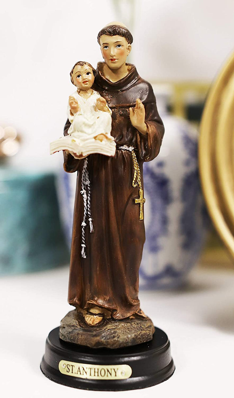 Ebros Gift Saint Anthony Carrying Baby Jesus Decorative Figurine 5.5" Tall