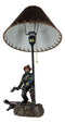 American Hero Fire Fighters Fireman In Full Gear And Axe Table Lamp With Shade