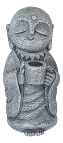 Feng Shui Zen Buddha Japanese Jizo Monk Drinking Out Of Tea Cup Figurine 5"H