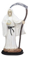 12.75" Tall Holy Death Santa Muerte Holding Scythe In White Tunic Robe Statue