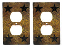 Set of 2 Western Stars Silhouette Textured Wall Double Receptacle Cover Plates