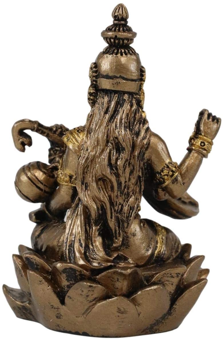 Ebros Vastu Hindu Goddess Saraswati Seated On Lotus Playing Veena Guitar Statue