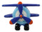 Large Blue Aircraft Air Plane Boys Girls Children Money Coin Piggy Bank Figurine