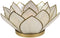 Ebros Seashells Lotus Flower Votive Tea Light Candle Holder 4.25"D (Pearl White)