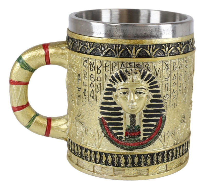 Ebros Egyptian Theme Dynasty Pharaoh King Tut Mask Bust Coffee Cup Mug Beer Tankard