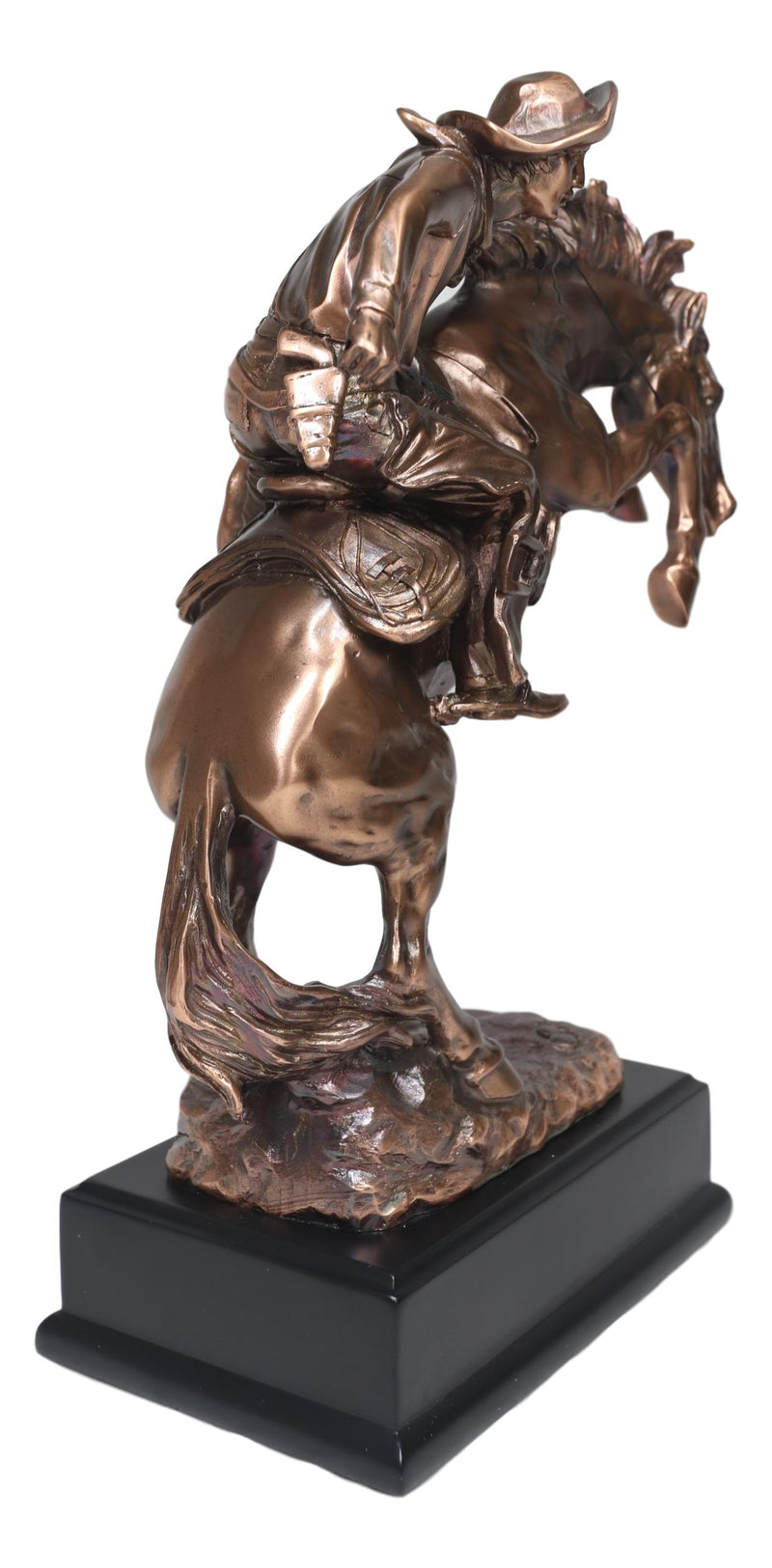 Ebros Rustic Wild West Rodeo Cowboy Training A Rearing Bronco Horse Statue With Base