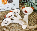 Tramp Mutt Dog Puppies Face Ceramic Stackable Kitchen Measuring Spoons Set