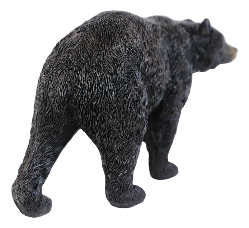 Rustic Western Cabin Lodge Realistic Black Bear Roaming The Woods Figurine 10"