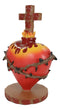Ebros Day Of The Dead Sacred Heart Of Jesus With Crown Of Thorns Roses & Cross Statue