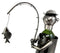 Ebros Camper Fishing Fisherman Catching Fish Hand Made Metal Wine Bottle Holder