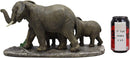 Safari Elephant With 2 Calves Family Statue 14.5"L Elephants Roaming Grasslands