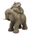 Ebros Wildlife Elephant Father and 2 Calves On Piggyback Playing Statue 10.5" Tall Resin Safari Elephants Family Figurine Sculpture Decor Gifts