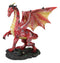 Fantasy Midnight Leviathan Red Dragon Standing On Volcanic Rock Small Figurine