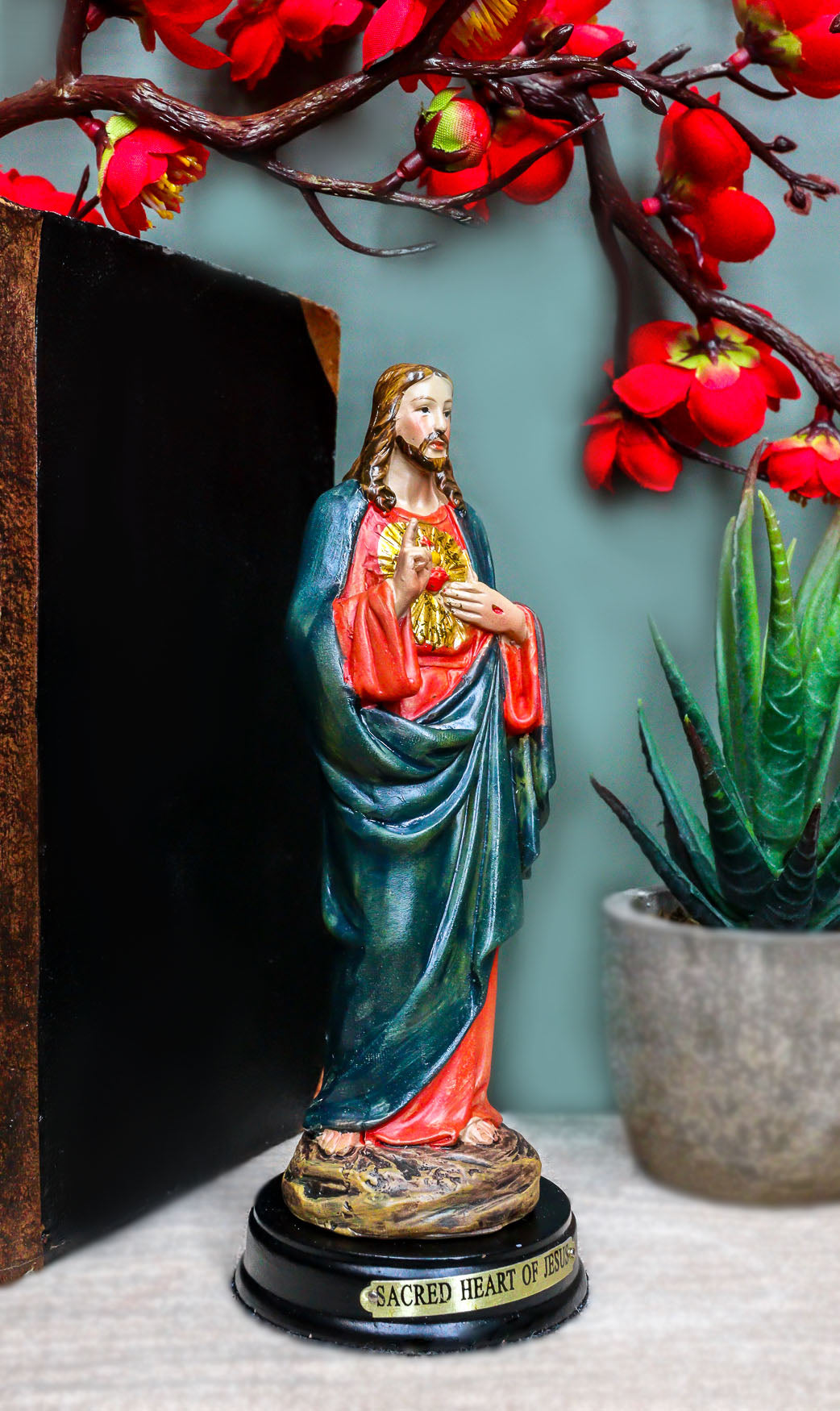 The Sacred Heart of Jesus Christ Statue 5" Holy Catholic Religious Figurine - Ebros Gift