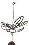 Cast Iron Beautiful Cottage Garden Dragonfly Bell Wind Chime Hanging Mobile