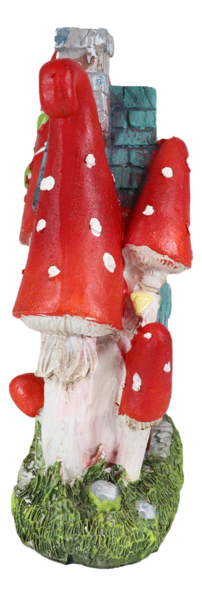 Fantasy LED Light Enchanted Fairy Garden Toadstool Mushrooms Mini Cottage House - Ebros Gift
