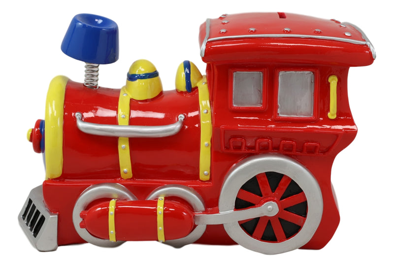 Large Red Choo Choo Train Boys Girls Children Money Coin Piggy Bank Figurine