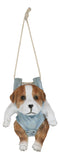 Set Of 2 Teacup Puppy Dogs On Blue And Pink Baby Onesie Swing Branch Hangers