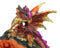 Metallic Red Iridescent Wyrmling Dragon On Faux Geode Crystal Rock Figurine 4"H