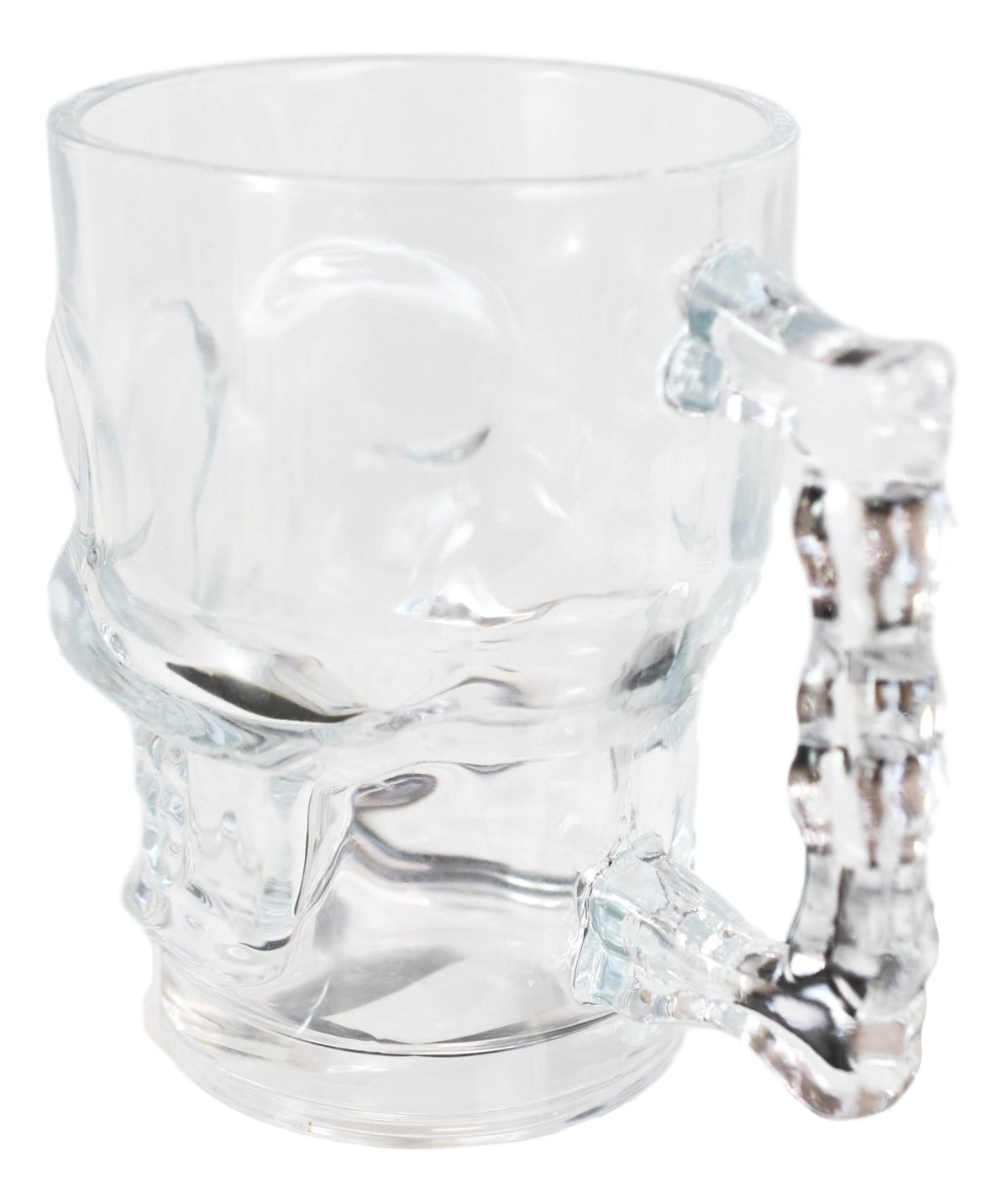 Ebros Day of The Dead Grinning Skull Cranium Novelty Glass Mug W/ Bone Handle