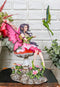 Whimsical Pink Elf Fairy With Flying Frog Fairy Messenger Decorative Figurine