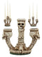 Ebros Trio Ossuary Graveyard Skulls & Skeleton Bones Candelabra Candle holder