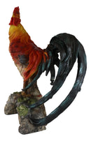 Large Realistic Rustic Western Country Chicken Morning Crow Rooster Statue