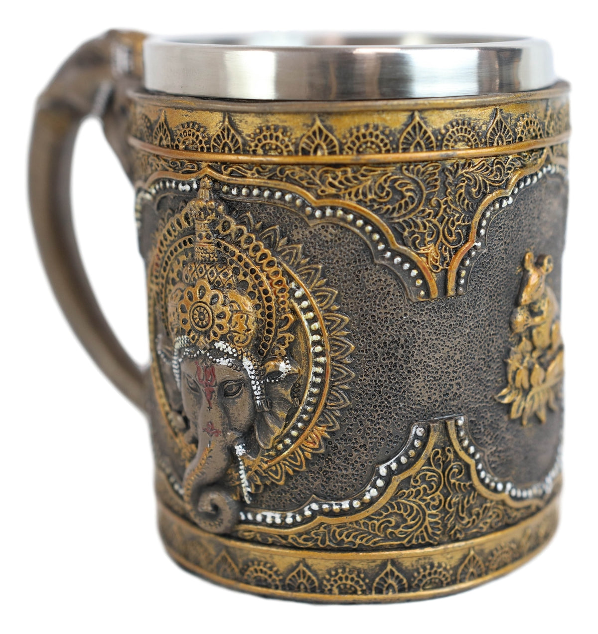 Hindu God Of Success Lord Ganesha Ganapati Coffee Mug With Elephant Trunk Handle