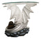 Pendragon Ryu Ice Frost Dragon Guarding Treasure Coffee Side Table With Glass