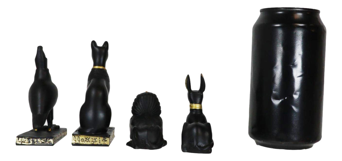 Egyptian Gods Horus Androsphinx Bastet And Anubis Mini Figurines Set of 4 - Ebros Gift