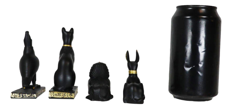 Egyptian Gods Horus Androsphinx Bastet And Anubis Mini Figurines Set of 4