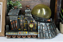 Ebros Vintage Design Ironstar Steampunk Locomotive Engine Train Statue with Multi Color LED Night Light 9.5" Long Science Fiction Tunnel Exploration Trains Cargo Transportation Decor Sculpture