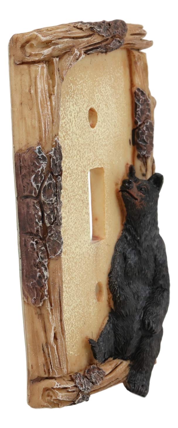 Ebros Black Bear By Branch Twigs Wall Light Cover Set of 6 Single Toggle Switch