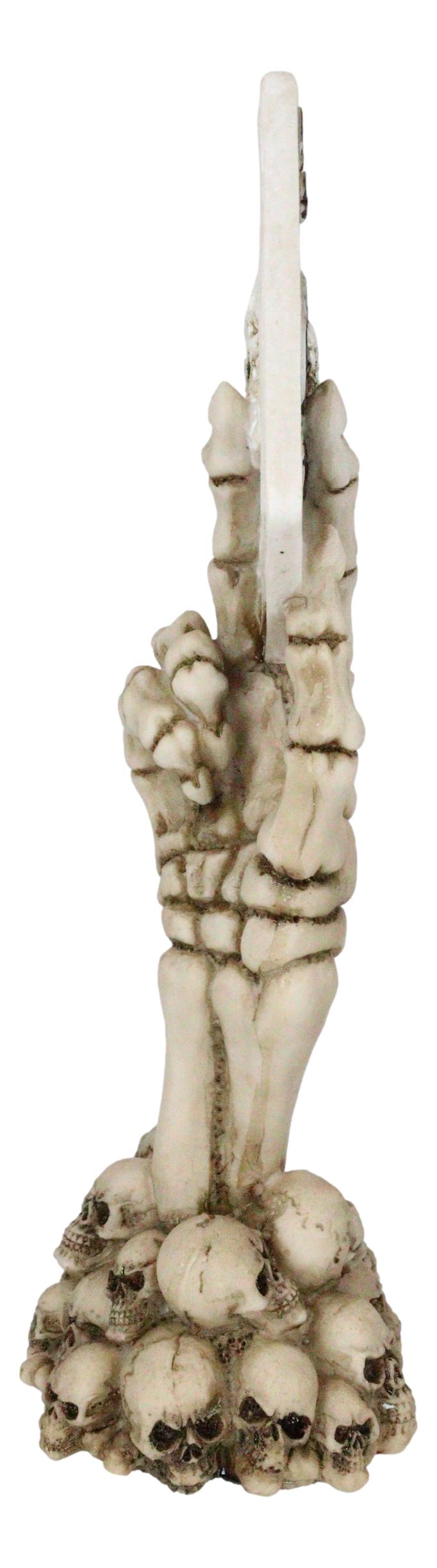 God of Gamblers Gothic Skeleton Skeletal Hand Holding Death Ace Card Figurine