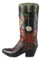 Rustic Country Black Bear Pine Trees Cherries Cowboy Boot Vase Planter Figurine