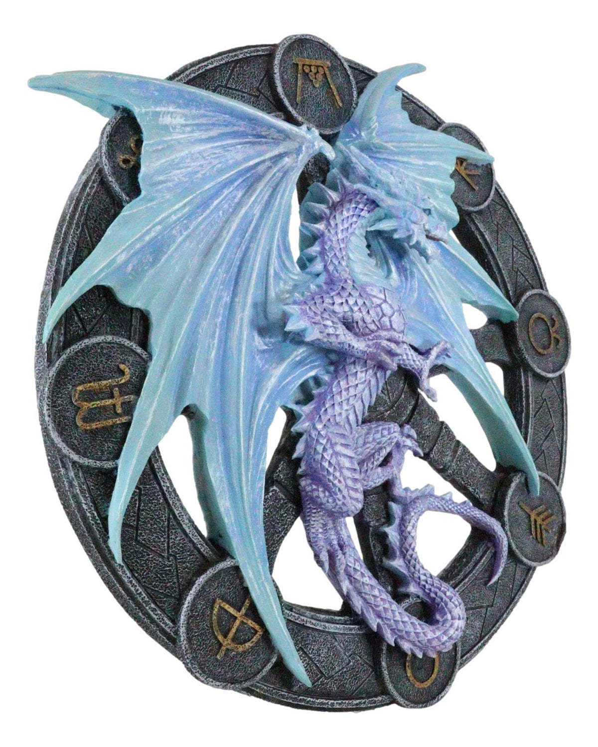 Yule Drake Winter Solstice Wheel of The Year Sabbats Of The Dragon Wall Decor - Ebros Gift