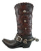 Rustic Western Cowboy Boot With Floral Concho And Spur Vase Planter Figurine 13"