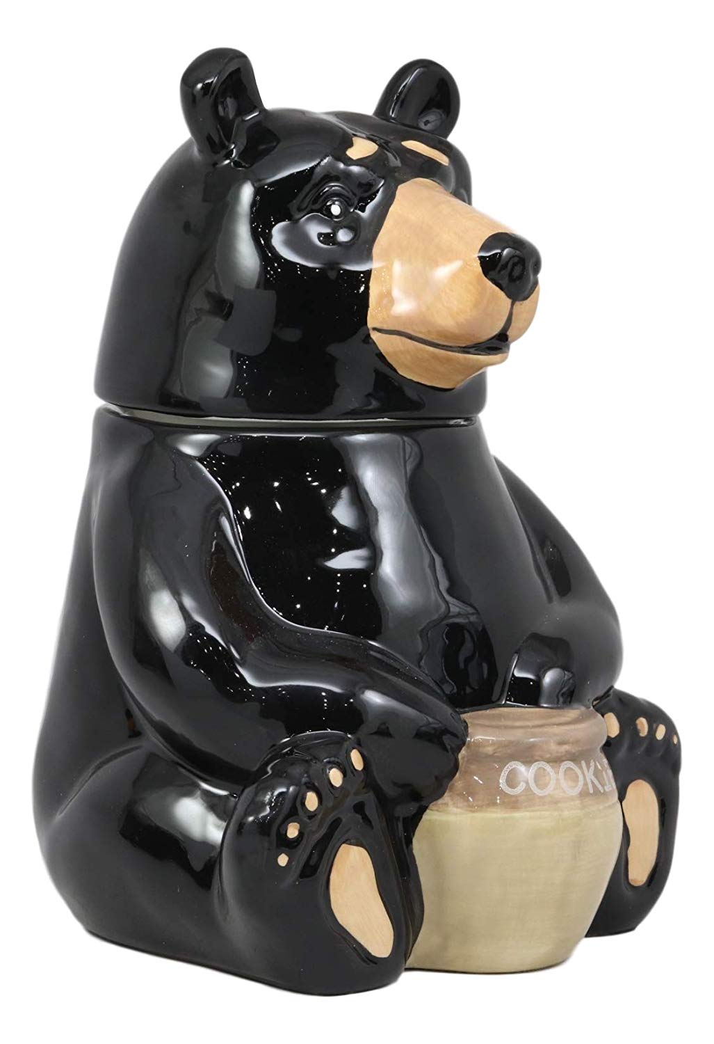 Ebros Rustic Wildlife American Black Bear With 'Cookies' Honey Pot Ceramic Cookie Jar 8.25"Tall