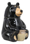 Ebros Rustic Wildlife American Black Bear With 'Cookies' Honey Pot Ceramic Cookie Jar 8.25"Tall
