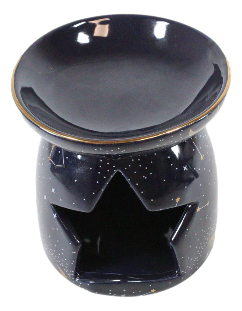 Wicca Purple Constellation Stars And Moon Purple Essential Oil Burner Wax Warmer